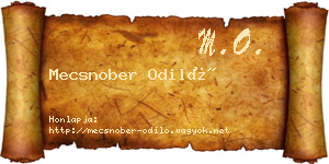 Mecsnober Odiló névjegykártya